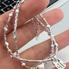 Copper Love Heart Bracelet Geometric Silver Color Hand Chain  Female Girls Lady