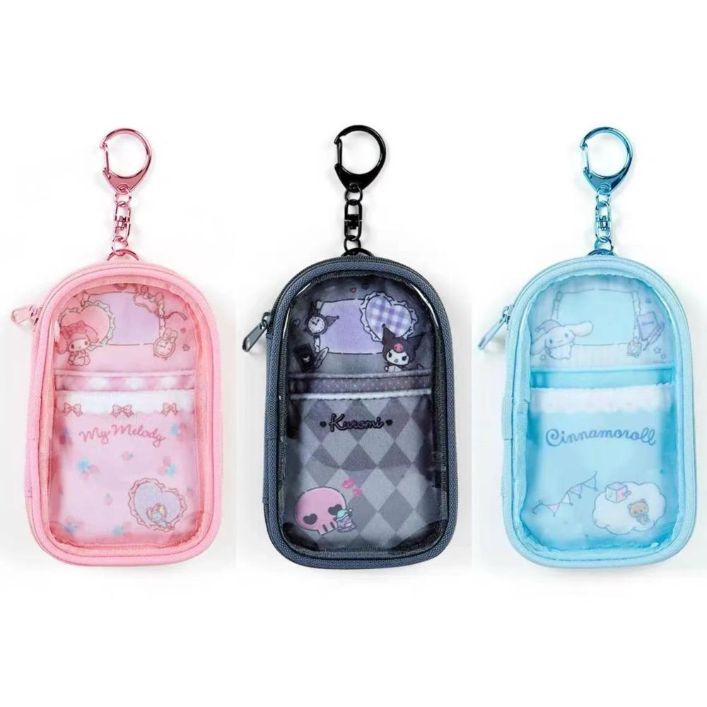 Sanrio Cinnamoroll Kuromi Anime Kawaii Almacenamiento Bolso de Mano Colgante My Melody Bolsa de Pvc