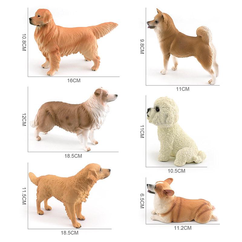 Simulation Animal Dog 6 Models Golden Retriever Teddy Shepherd Shiba Inu Corgi Pet Famous Dog Ornament Toy