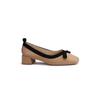 Shoes Leather Square Head Light Mouth Soft Bow Thick Heel Commuter Single Shoes Women's Spring