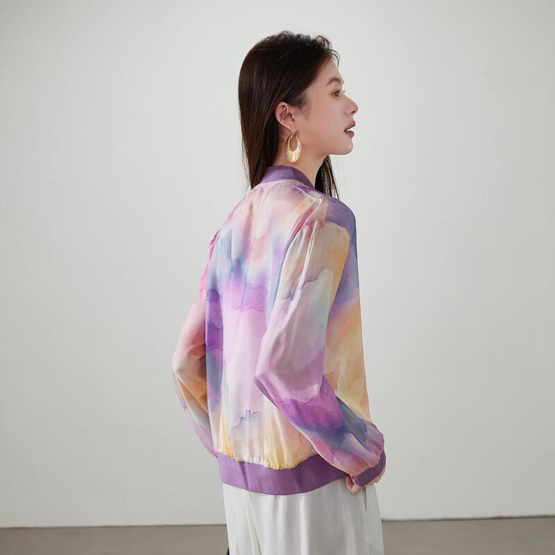 SOFSIL Damen 2026 Frühling Lässige Reißverschlussjacke aus Maulbeerseide
