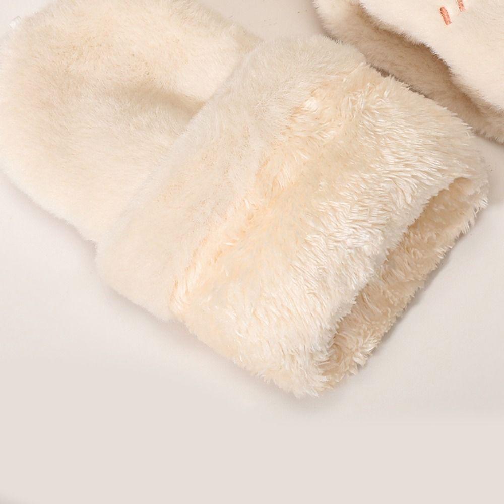 Flip Cover Capybara Gloves  Winter Velvet Gloves Lovely Women Mittens  Outdoor