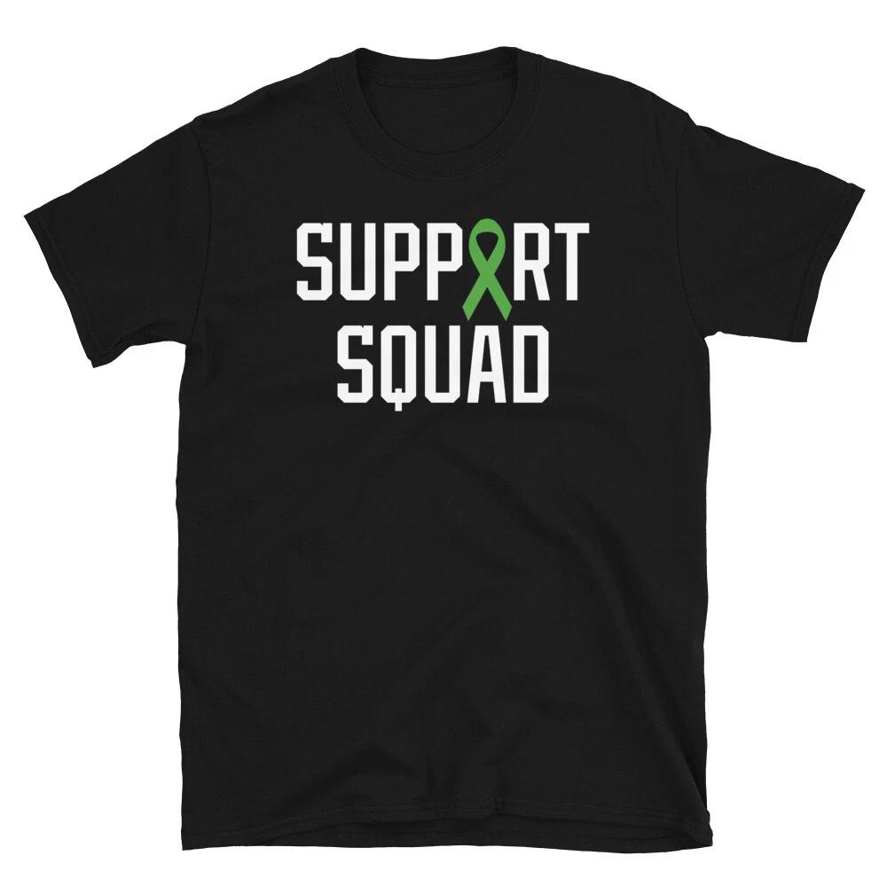 Lymphoma Cancer Support Squad Lime Green Ribbon Short-Sleeve Unisex T-Shirt 3XL