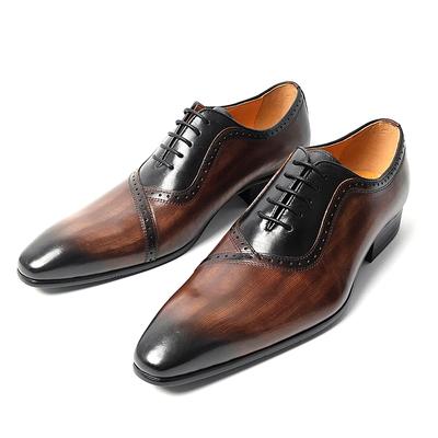 Mode Luxus Herren Kleiderschuhe Höhere Qualität Oxford Lederschuh Schnürschuh Lässige Businessschuhe Mode Geschnitzt Hochzeitsparty Büro