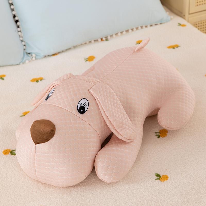 Summer Polar Bear Doll Lying On The Dog Ice Silk Pillow On The Bed Sleeping Long Strips of Legs Clamped Against Pillow Girl Sleeping