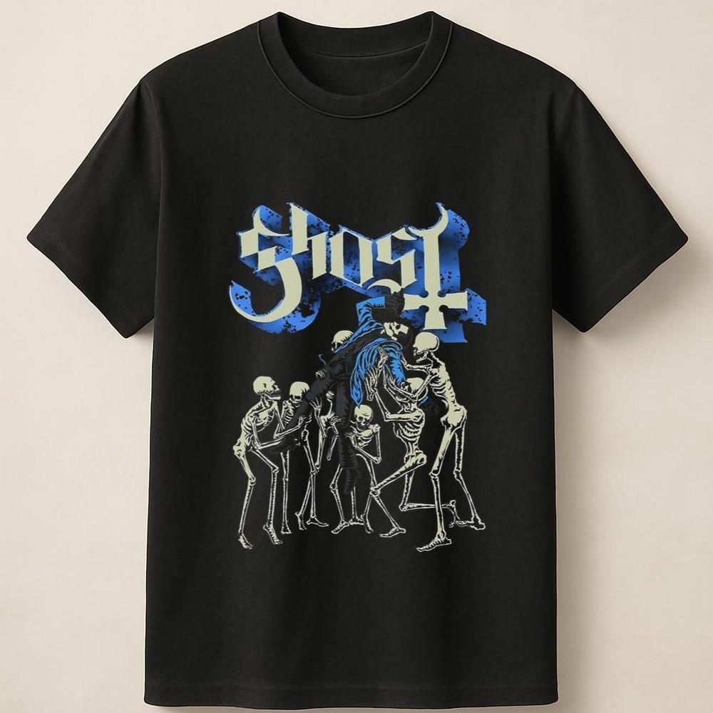 

Ghost Skeleton Worship Art with Blue Robe and Gothic Vibe Unisex T Shirt Unisex T-Shirt XXXL