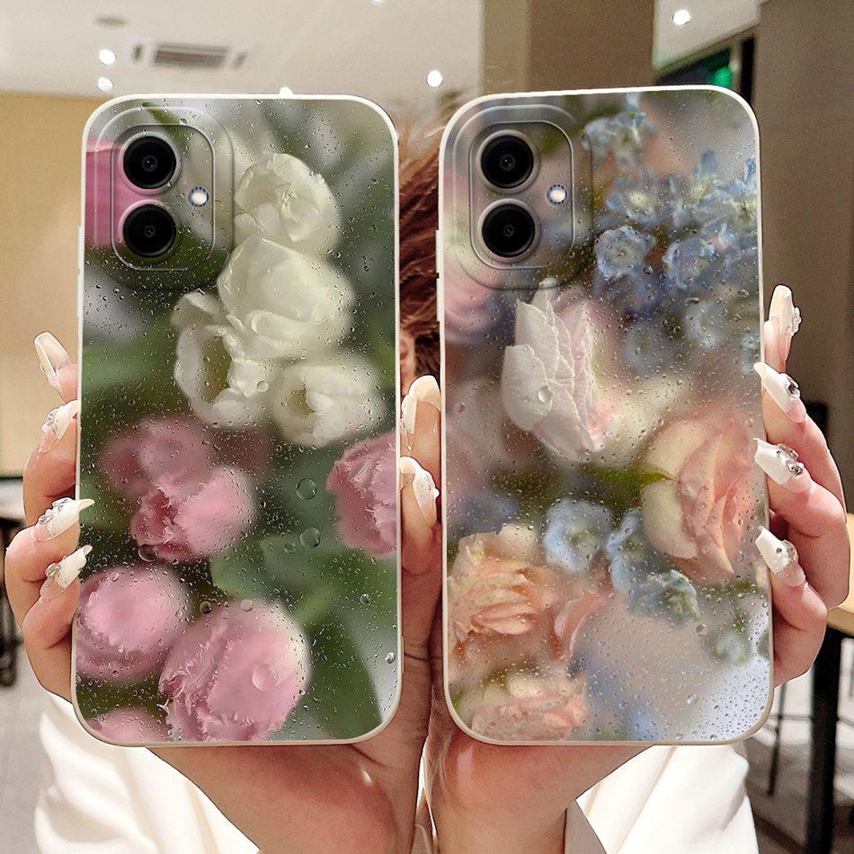 For Samsung Galaxy A06 Beautiful Bow Rose Painting Phone Case For Samsung A06 4G 5G Soft Silicone Shockproof Cases
