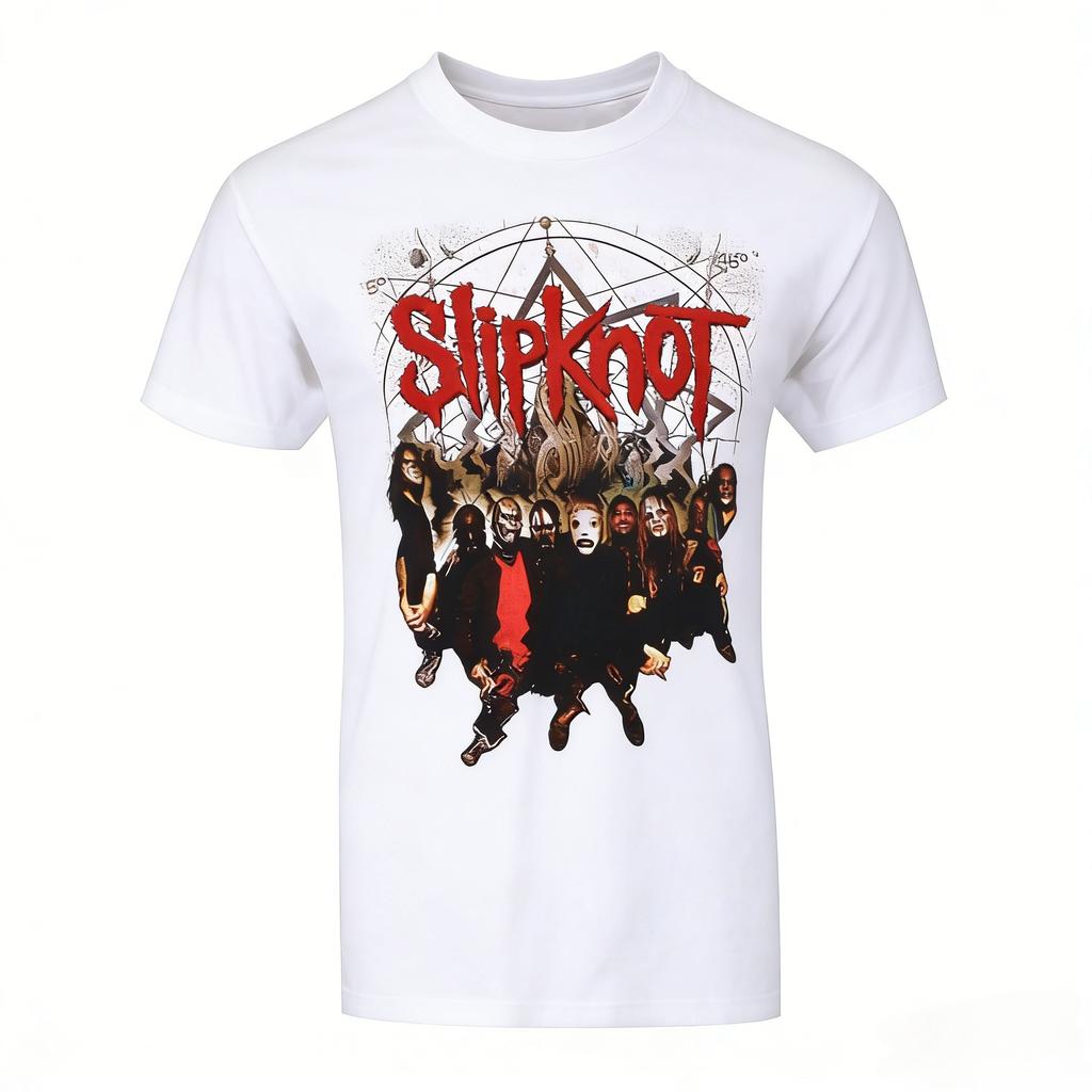 Slipknot Metal Band Come Play Dying Retro 3D Mens and Womens Tshirts Street Harajuku American Short Sleeved Mens Clothing