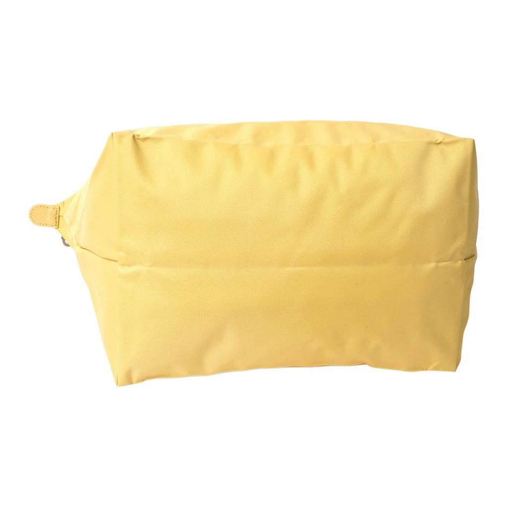 Longchamp Le Pliage Color Sólido Logo Bordado Solapa a Presión Lona de Poliamida Reciclada Bolso Tote Dumpling Mediano para Mujer Amarillo 1623919A81
