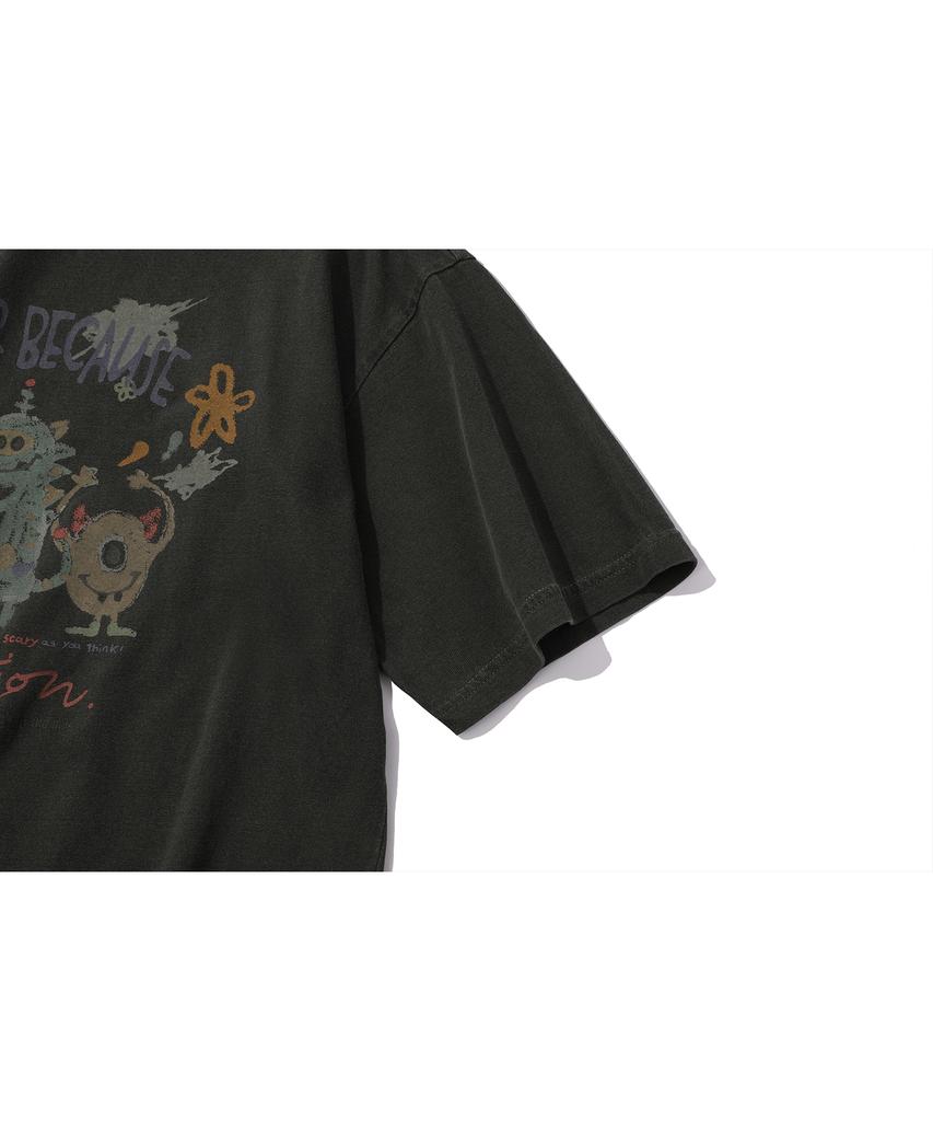 CPGN STUDIO Happy Day Pigment Short Sleeve T-Shirt Smoke Black
