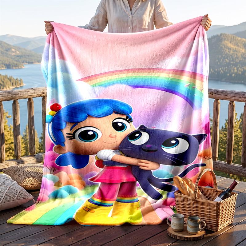 Warm Flannel Blanket True And The Rainbow Kingdom Pattern, Lightweight Comfortable Throw Blanket for Bed Sofa Use