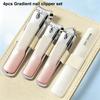 4 Pieces/Set Manicure Set With Portable Leather Case And Nano Nail File - Fingernails & Toenails Clippers For Nail Care