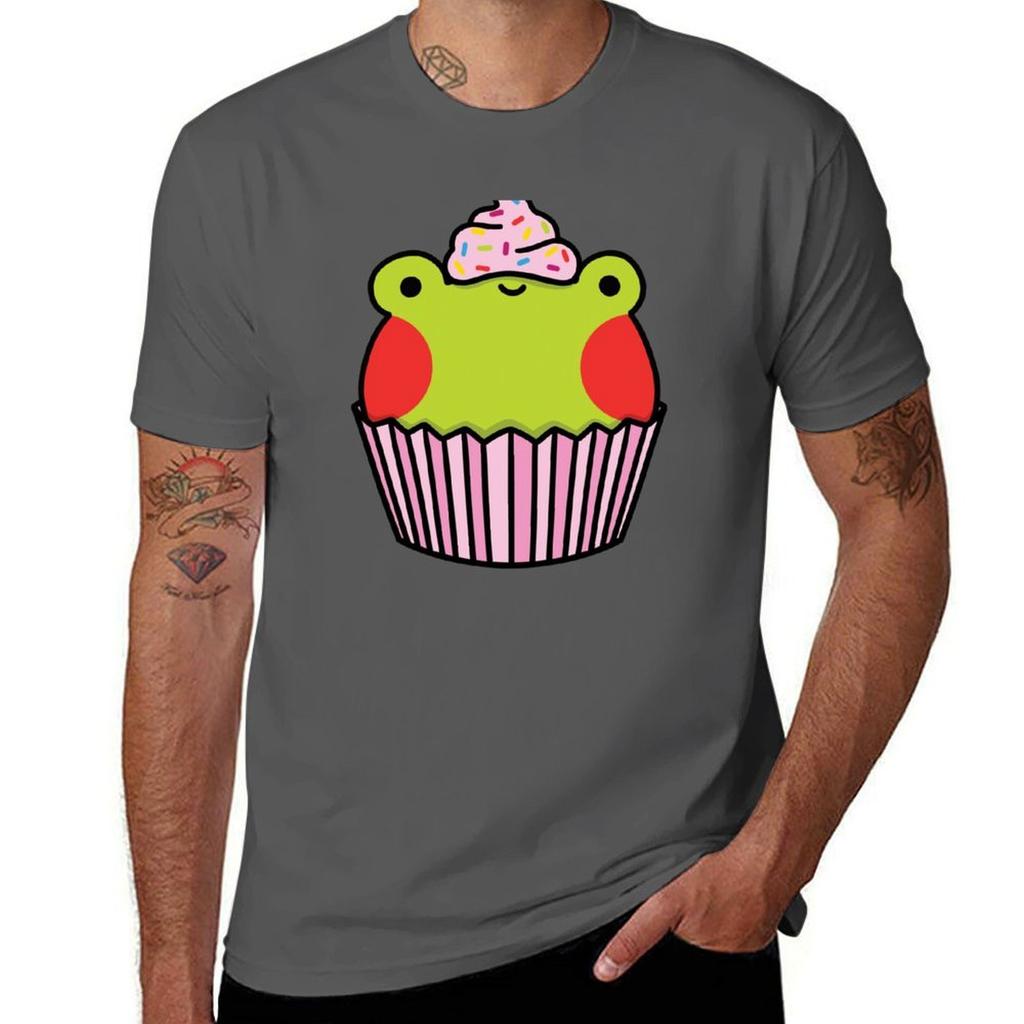 Frog Cupcake With Pink Frosting Tshirt Utility Casual Work Tshirt