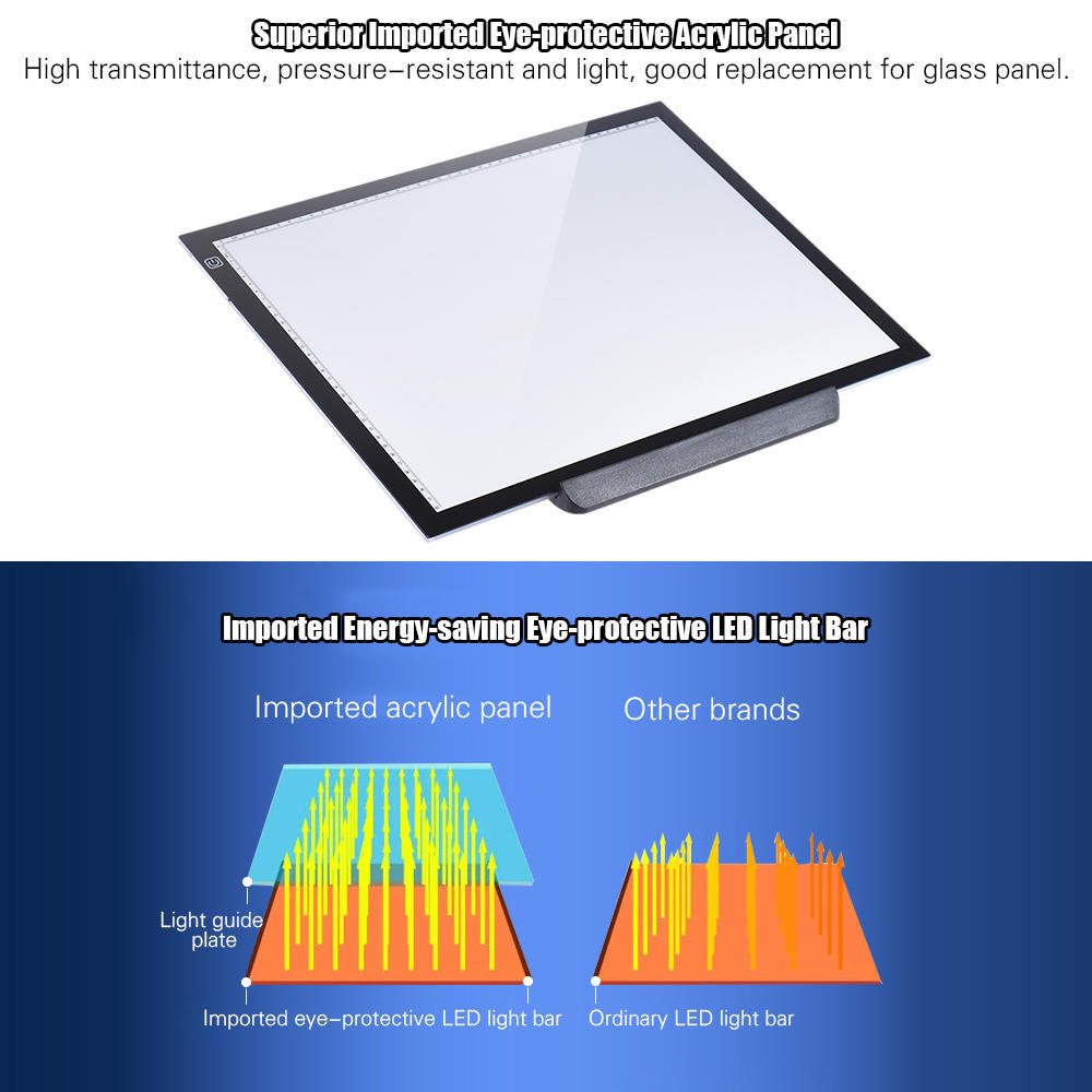 A3 47 * 37cm 23.5 Inch LED Artist Stencil Board Tattoo Drawing Tracing Table Display Light Box Pad Intelligent Touch