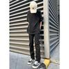 Mens Black Straight Fit Denim Jeans Winter Warm Casual High Waist Slim Stretch Cotton Pants Youth