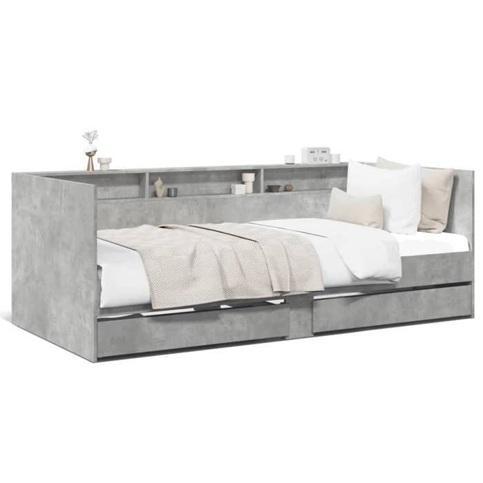 VidaXL Day Bed with Drawers, Sofa Bed with Storage, Guest Bed, Living Room Bedroom Furniture, Modern, Grey 3280842