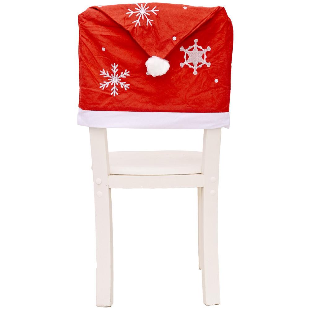 

2PC Christmas Decoration Chair Covers Dining Seat Home Party Decor червоний
