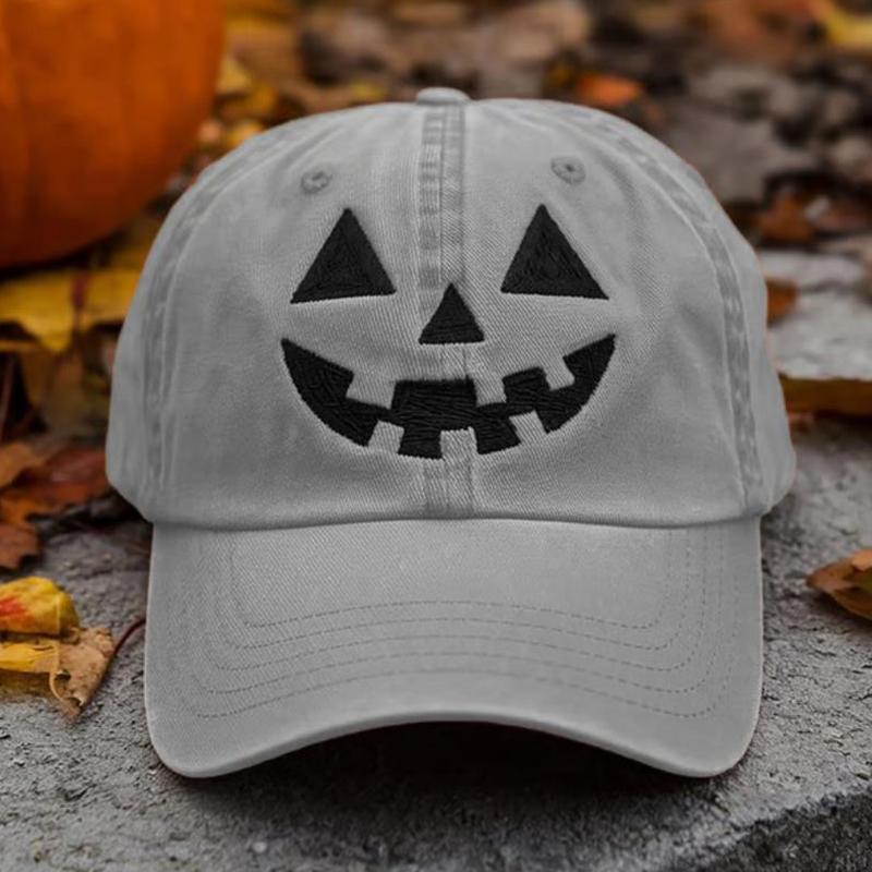 Halloween Unisex Embroidery Pumpkin Baseball Hat Festival Halloween Party Pumpkin Face Hat Headwear