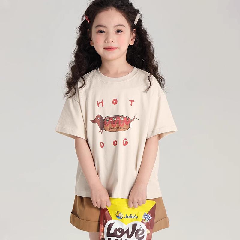 Cotton trendy children's fashionable short-sleeved T-shirt