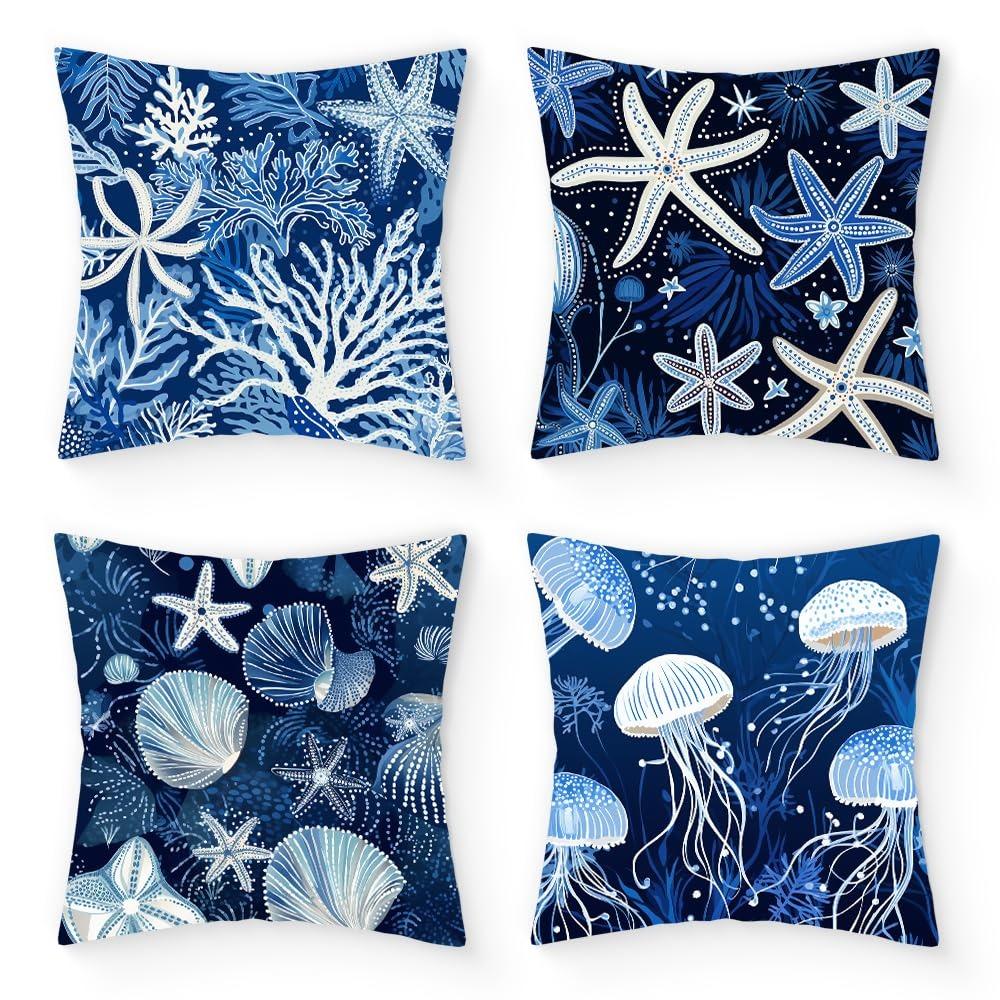 Enchanting Deep - Sea Fantasy Pillow CoversLiving Room Sofa Cushion Cover, Soft and Comfortable, Bedroom Room Decoration