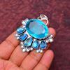 Awesome Blue Topaz Gemstone Pendant: 925 Sterling Silver Handmade Pendant Necklace Jewelry