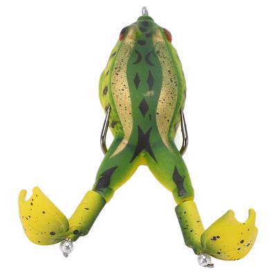 Frog Bait Soft Silicone Artificial Thunder Frog Bait Fishing Lures with Double Propeller FeetGold