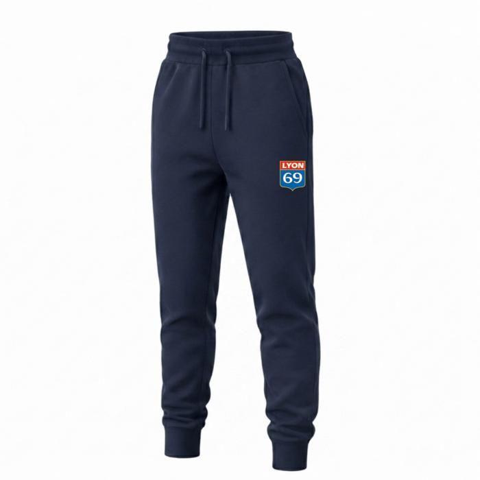 Jogging survêtement Lyon à rayures homme - Bleu