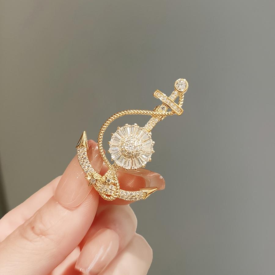 Women's Anchor Brooch, Creative And Stylish, Exuding a Sense of Luxury And Uniqueness, Refined Lapel Pin Accessory for Suits
