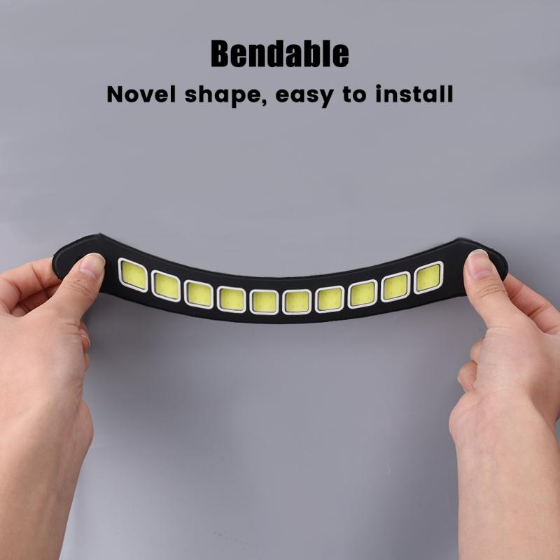 2Pcs Car COB Daytime Running Lights Universal Auto White Lamps Waterproof Fog Lamp Flexible DLR Auxiliary Headlight Accessories