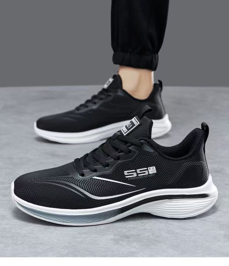 Men's Shoes Sports Shoes 2025 Spring and Autumn Leather Breathable Casual Shoes Comfortable and Wear-resistant Couple Men's Lightweight Running Shoes