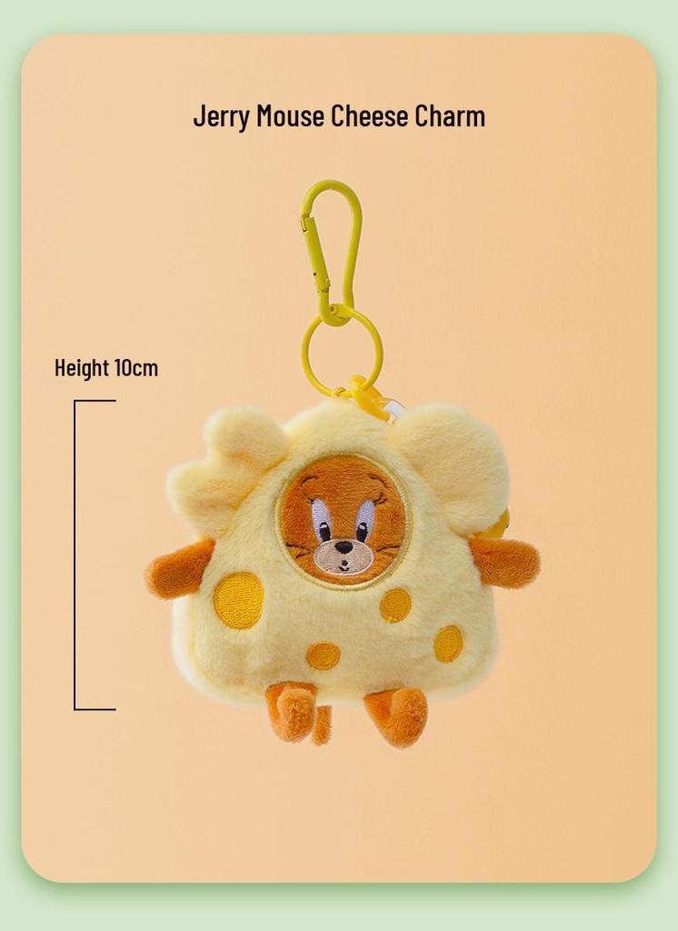 Tom and Jerry Cartoon Plush Coin Purse & Keychain with Bell