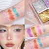 Crystal Glitter Sequin Eye Makeup Palette - Ultra Shiny, Four-Color Gel for Stage & Show.