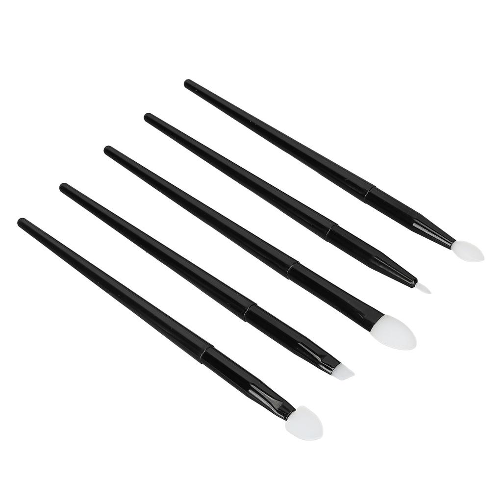 5 Pieces Silicone Brushes Eye Shadow Eyebrows Lip Eyeliner Brush Set Portable Handle Reusable Makeup Applicator