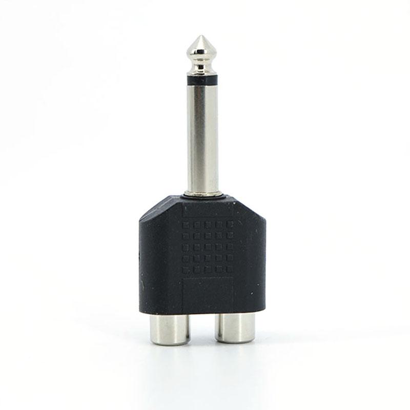 

6,35 мм 6,5 моно 1/4 дюйма мужской на 2 RCA женский Y-разветвитель 6,35 стерео разъем 2RCA женский аудиоадаптер для микшера усилителя динамика Mono