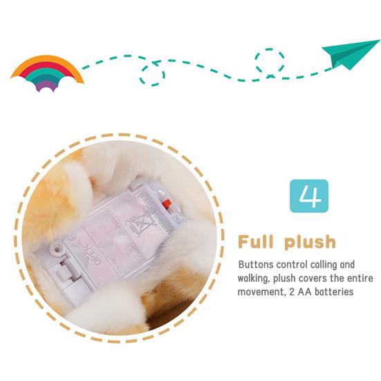 Electric Plush Cat Cognitive Ability Interactive Fine Workmanship Barking Walking Electric Cat Plush Toys for Kids