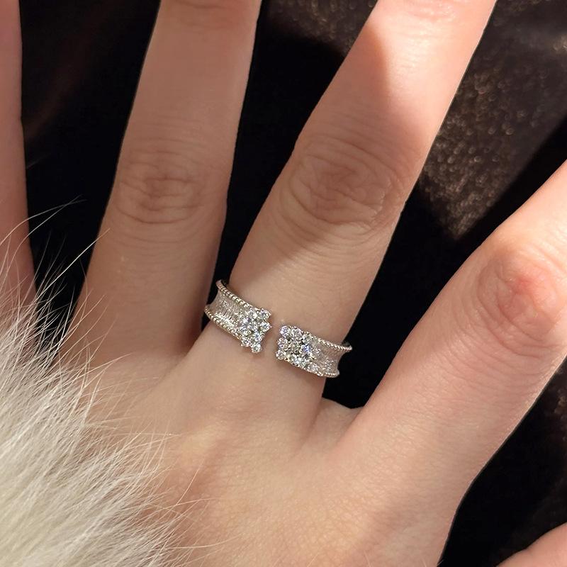 Brushed Star rings for women New in Light Luxury Sparkling Stars River Irregular Diamond Couple's Ring Party  Gift