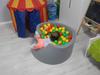 Dry pool 110x40cm gray with 500 balls: turquoise, gray, pearl