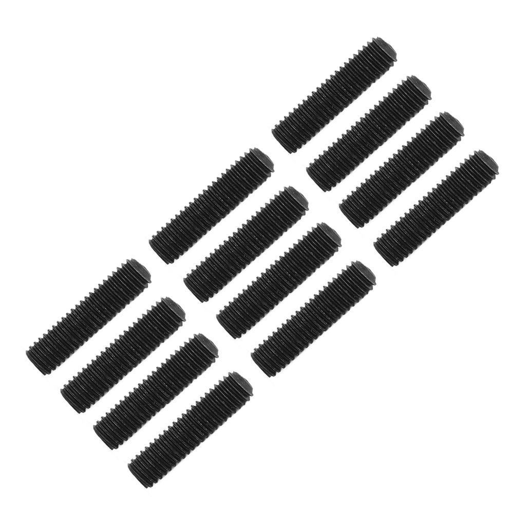 12Pcs Guitar Screws Clear Thread Metal Tight Connection Electric Guitar Bridge Screws Black