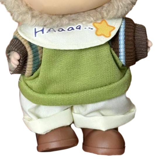 Puppenkleidung für 17 cm Puppen Einfach anzuziehen Perfekte Passform Bedrucktes Plüschpuppenkleid Weicher Stoff Puppenoutfit