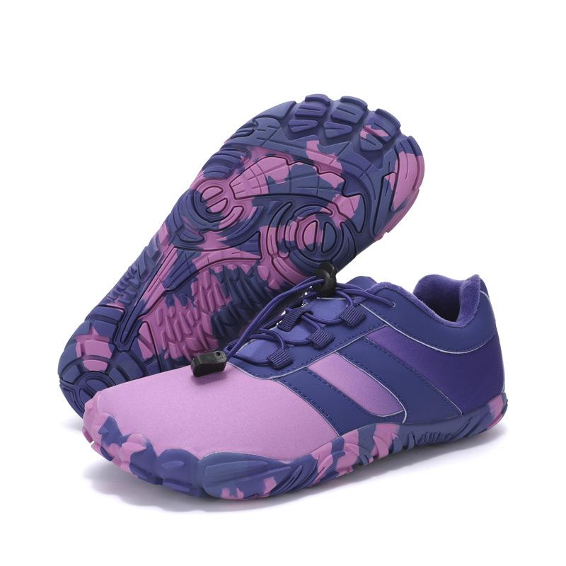 Winter new five-finger warm velvet cotton shoes outdoor sports running light cycling shoes couple shoes