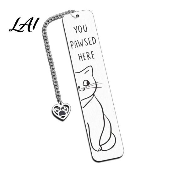 Gift for Book Lovers Cute Cat Bookmark Funny Metal Page Marker with Creative Durable Bookmark Quotes Stainless Steel Readers Lover Rust Proof