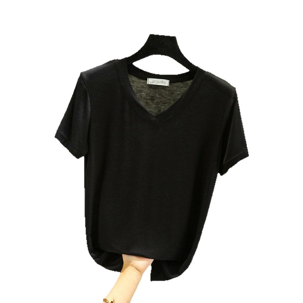 2025 Women's Modal V-neck Slimming Short Sleeve Cotton Top