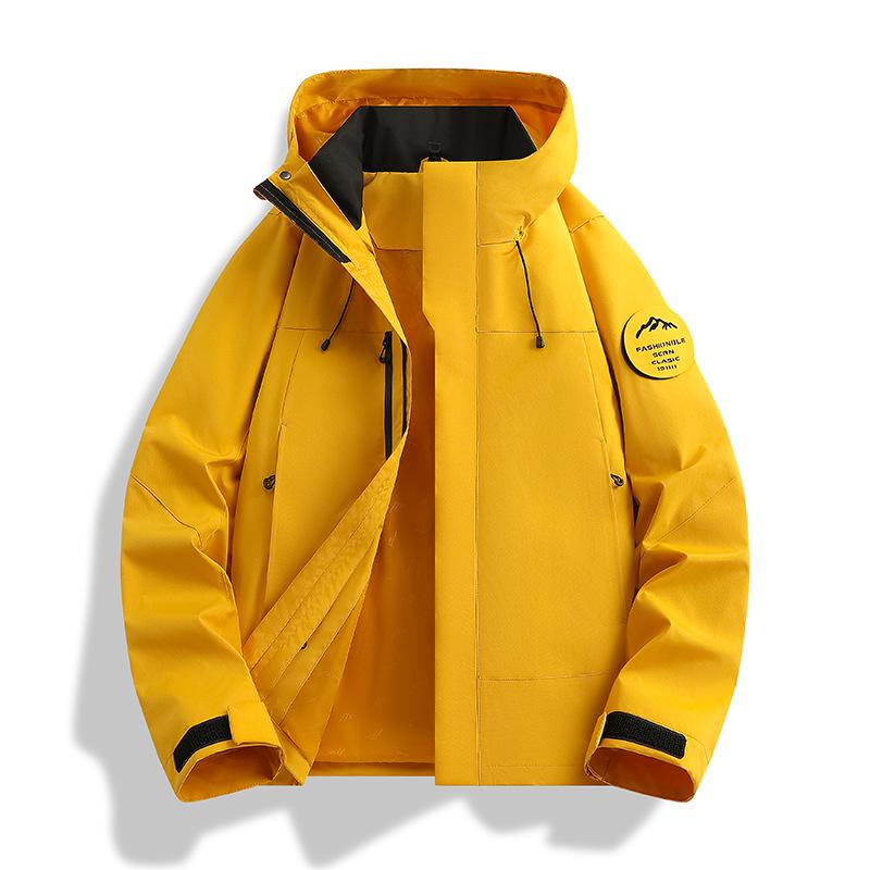 Camel Unisex 3-in-1 Mountaineering Jacket: Graphene-Lined, Windproof, Waterproof, and Warm, New Style, Two-Piece Set.