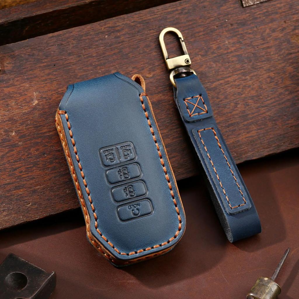 Genuine Leather Auto Key Fob Cover Case Auto Accessories Fit For Kia Sportage Ray Sorento Soul Telluride Cerato K5 K8 K3 Kx3 Kx7 Seltos