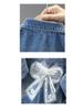 2025 Spring/Autumn Denim Bow Jacket for Girls – Trendy Korean Style for Kids
