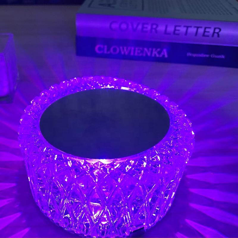 Modern Lüks Sıcak Tiktok 16 Renk Rgb KRİSTAL 3D Gece Işıkları Lamparas Odası DOKUNMATIK IŞIK YATAK BAŞI DEKOR Pembe