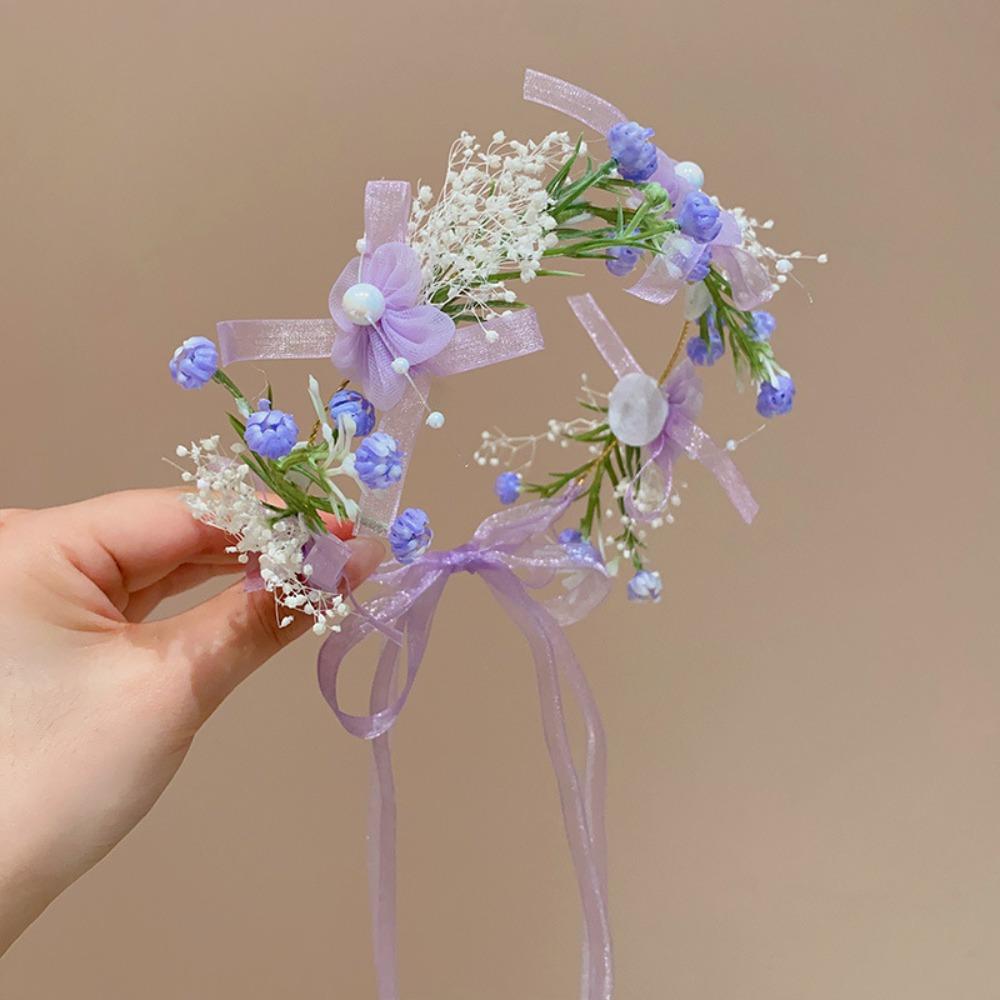 Party Headwear Artificial Flower Crown Sweet Wedding Headband New Floral Hair Hoop  Girls Gift