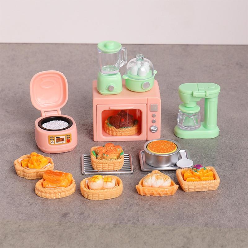 1 Set Pretend Bread For Doll Accessories New 1/12 Scale Miniature Dollhouse Food Electronic Oven Rice Cooker Model