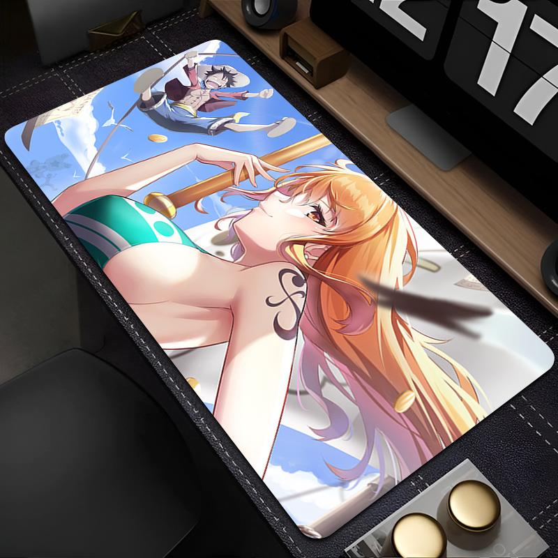 Anime Mouse Pad one piece Nami Notbook Gamer Keyboard Pad NonSlip Rubber Computer Carpet Desk Mat Gamer Cabinet MousePad