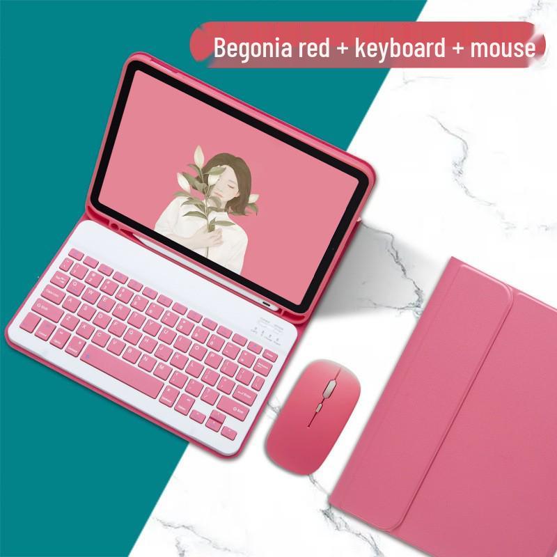 Compatible with iPad 11 A16: 10th Gen 10.9" Leather Case with Detachable Bluetooth Keyboard & Magnetic Pencil Holder.